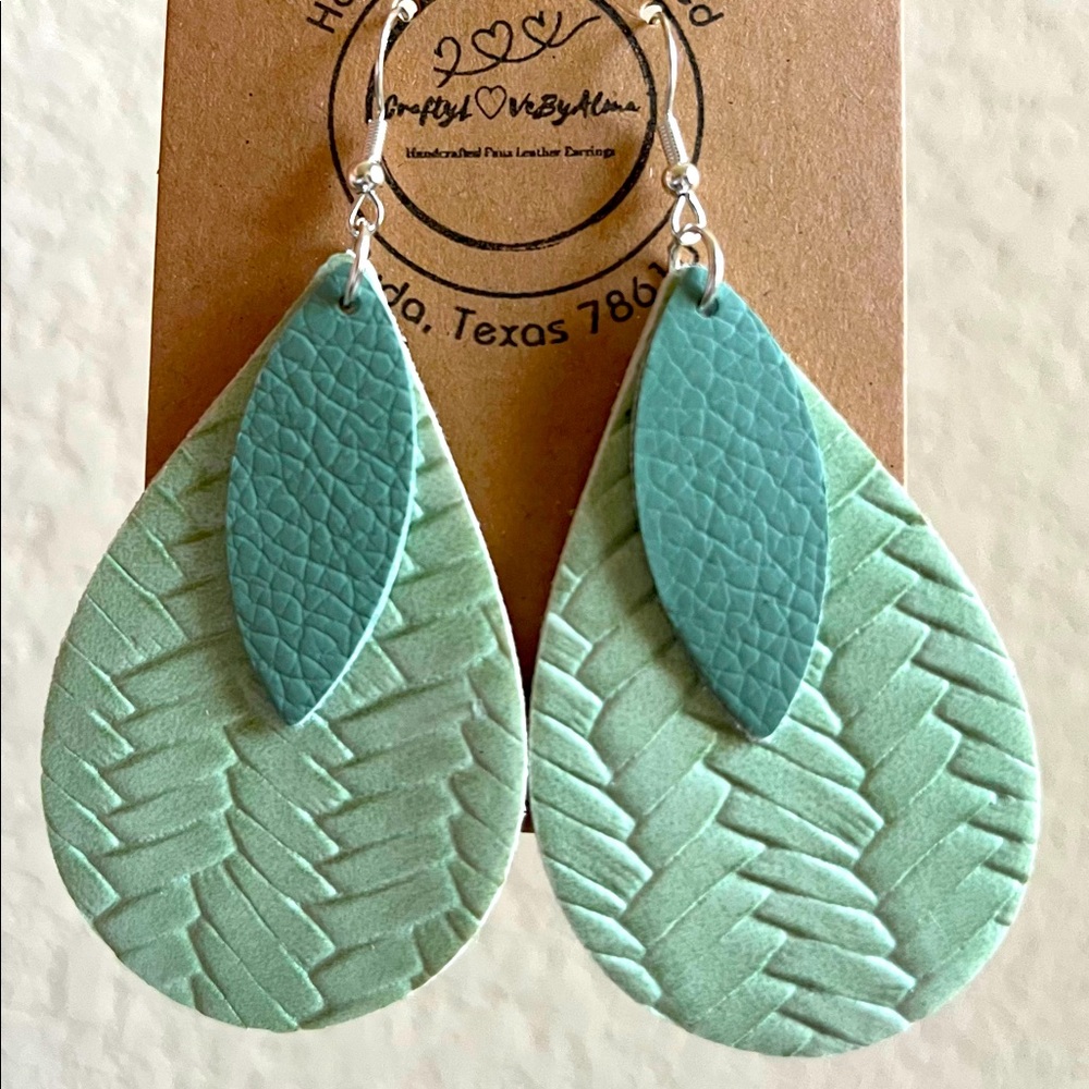 Sage Embossed Textured | Solid Sage Colors Double-Sided Faux Leather Women’s